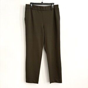 The Fold London Olive Green Stretch Crepe Trouser Pants Women’s US 12 Pull On